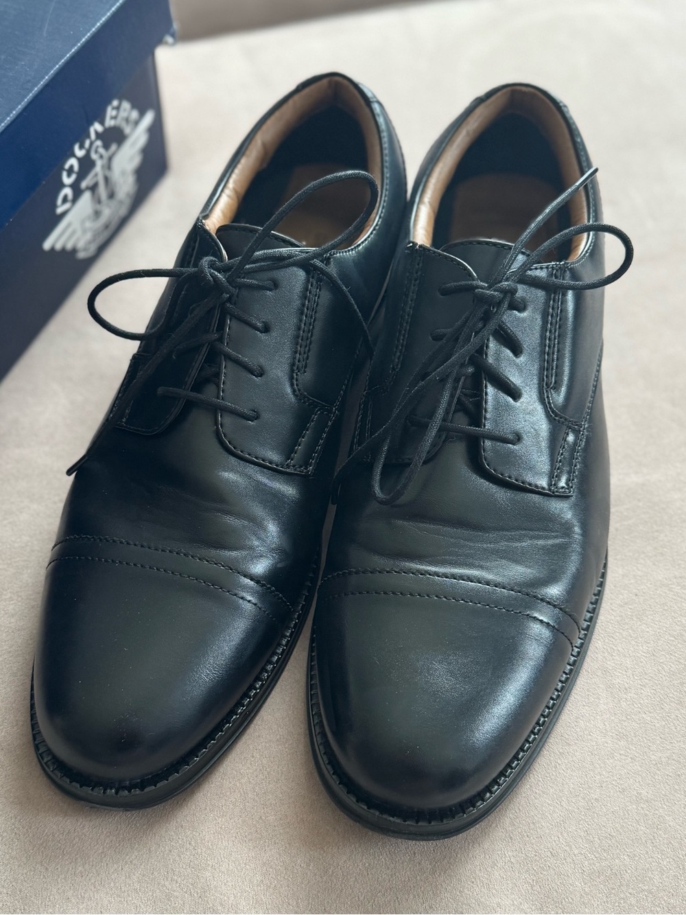 Dockers Garfield men’s Oxford shoes cap toe black 11 W laced dress shoe